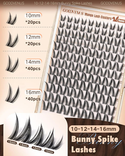 Wispy Bunny Manga Lash Clusters - Natural DIY Eyelash Extensions for a Dolly Anime Look